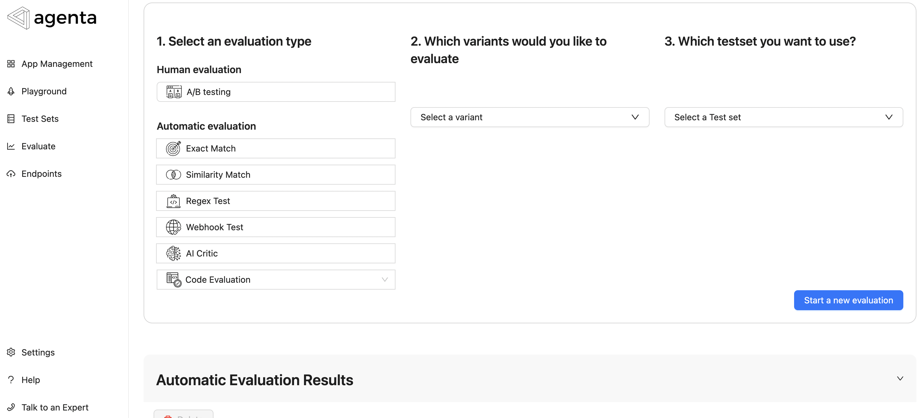 Image of Evaluation Interface